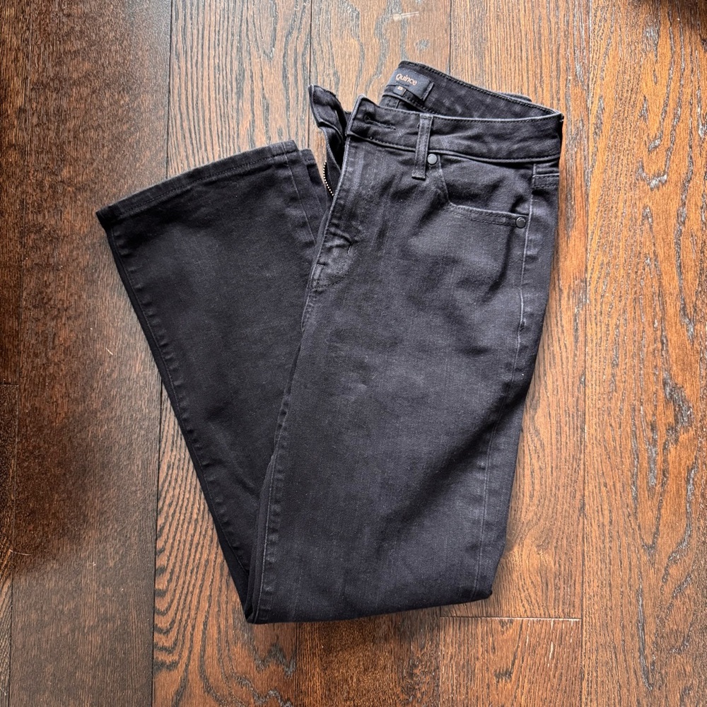 Quince Stretch High Rise Straight Jeans
